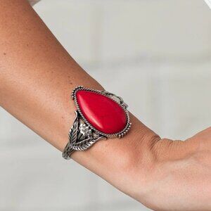 Paparazzi Jewelry - Blooming Oasis - Red Bracelet - Vintage
